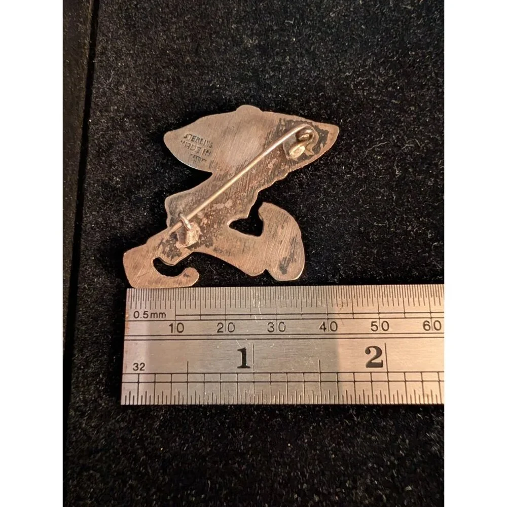 Vintage Mexican Sterling Silver Sombrero Man Brooch Unique Walking Figure Pin - Picture 11 of 13